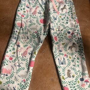 Mini Boden Cream pants with Animal and Nature Print
